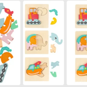 Puzzle en bois 3D de haute qualité pour bébé, jouets éducatifs d'apprentissage précoce.