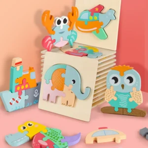 Puzzle en bois 3D de haute qualité pour bébé, jouets éducatifs d'apprentissage précoce.