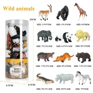 Set de Figurines Miniatures - Animaux Sauvages, Ferme, Dinosaure et Vie Marine