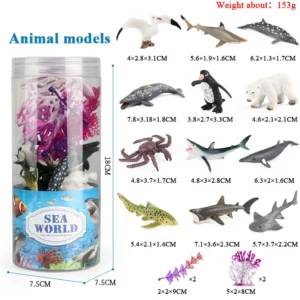 Set de Figurines Miniatures - Animaux Sauvages, Ferme, Dinosaure et Vie Marine