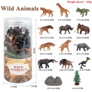 Set de Figurines Miniatures - Animaux Sauvages, Ferme, Dinosaure et Vie Marine