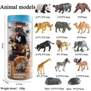 Set de Figurines Miniatures - Animaux Sauvages, Ferme, Dinosaure et Vie Marine