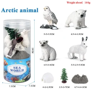 Set de Figurines Miniatures - Animaux Sauvages, Ferme, Dinosaure et Vie Marine