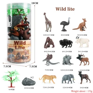 Set de Figurines Miniatures - Animaux Sauvages, Ferme, Dinosaure et Vie Marine